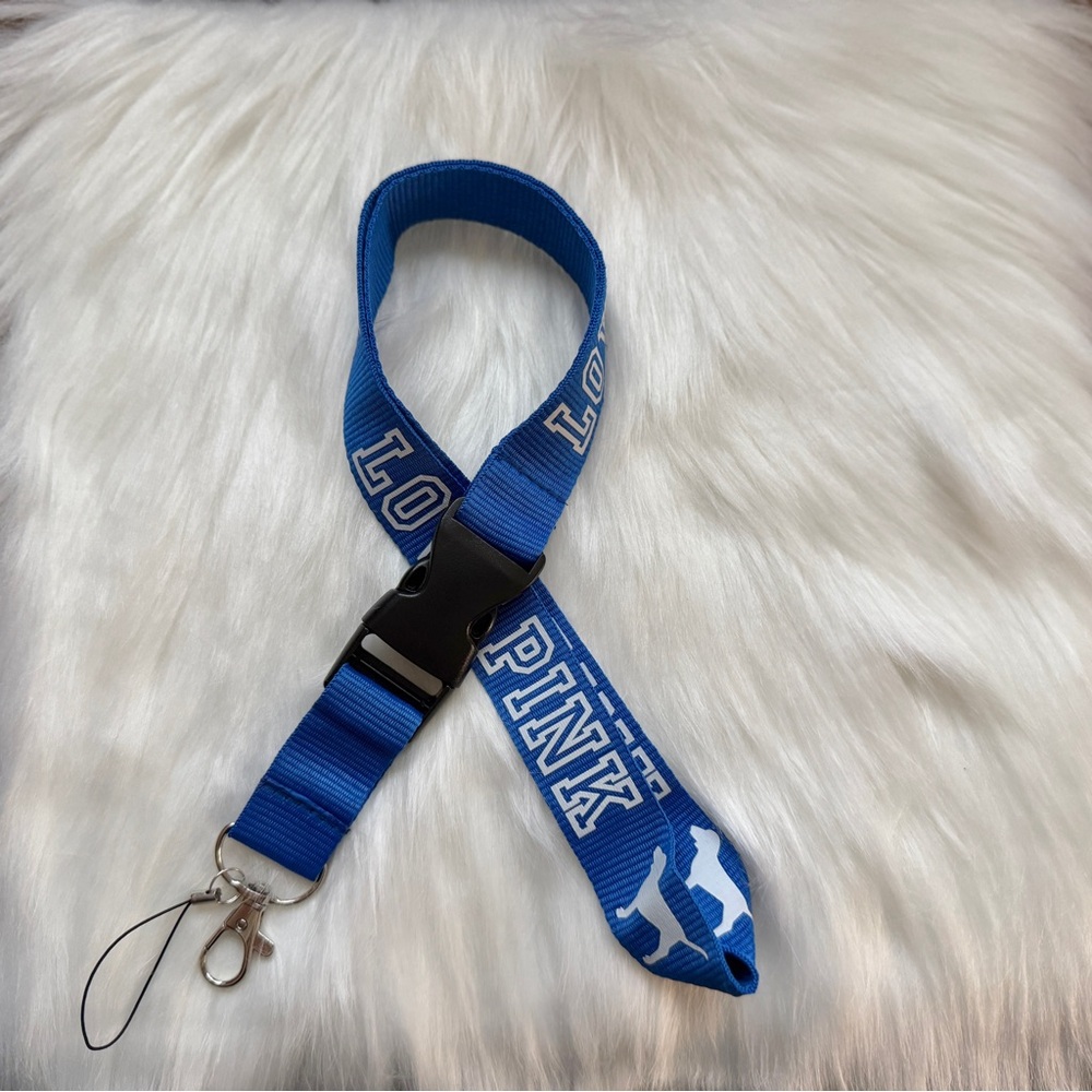 LOVE PINK Victoria secret Detachable Lanyard Royal Blue & White